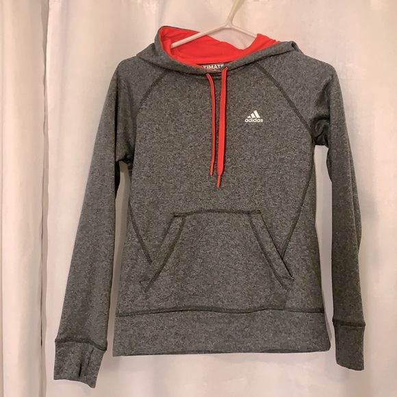 Neon pink and grey Adidas Ultimate Hoodie XS - Picture 1 of 3